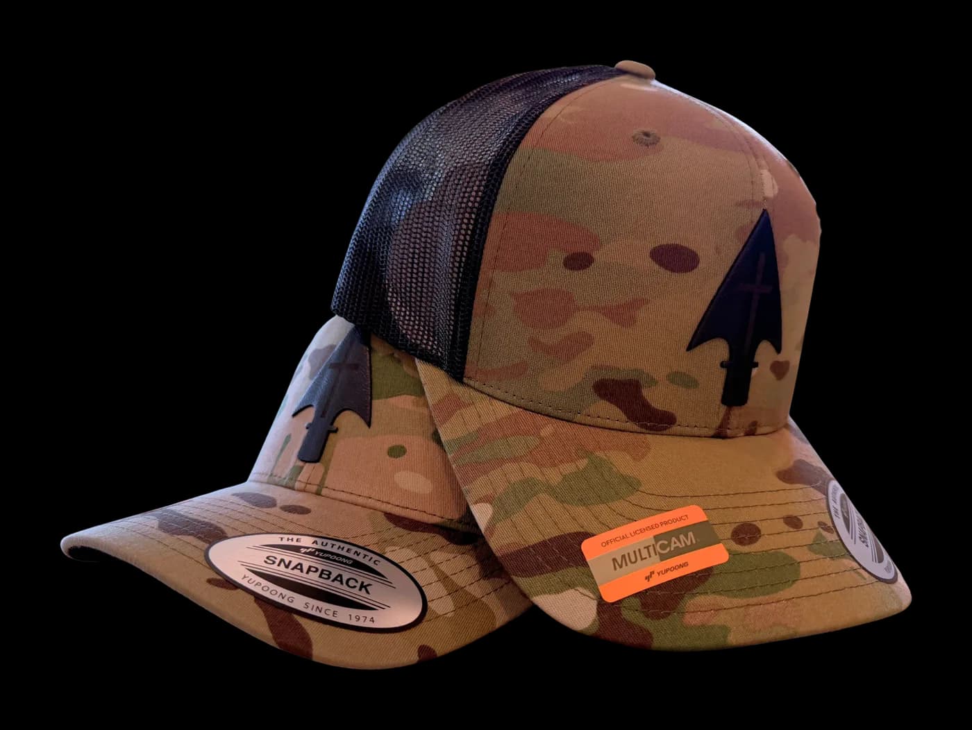 Two hats, front and side by side